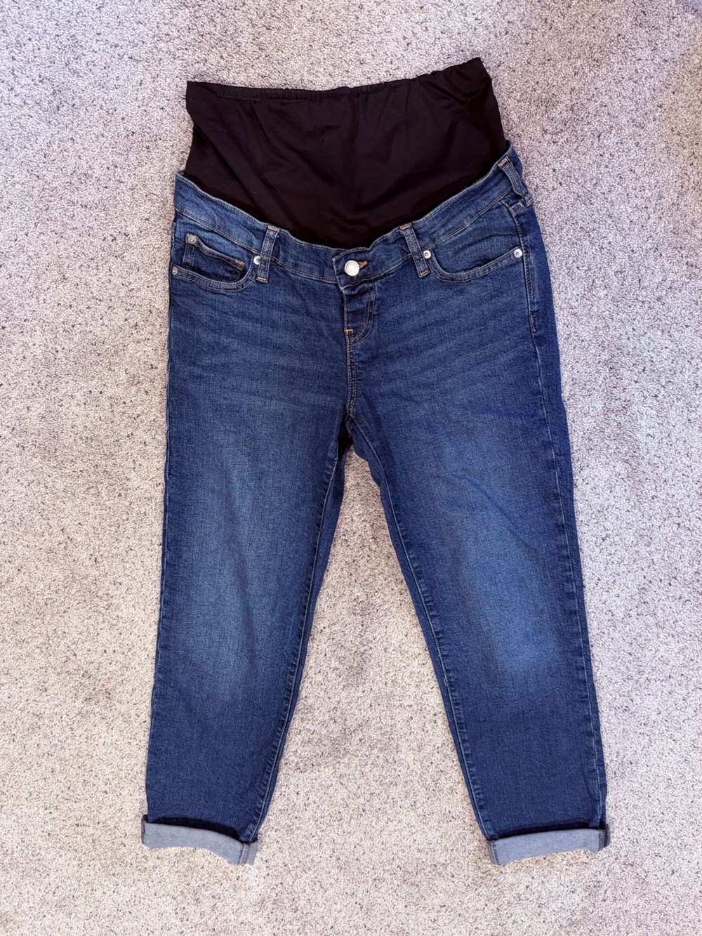 GAP Dark Blue Maternity Jeans with Black Belly Panel